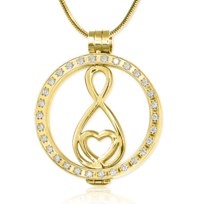 Personalized Gold Diamonte Necklace with 18ct Gold Plated Infinity - Handmade By AOL Special