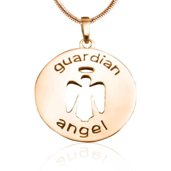 Personalized Guardian Angel Necklace 1 - 18ct Rose Gold Plated - Handmade By AOL Special