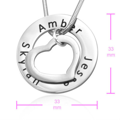Personalized Heart Washer Necklace - Handmade By AOL Special