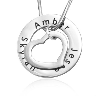 Personalized Heart Washer Necklace - Handmade By AOL Special