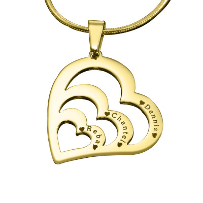 Personalized Hearts of Love Necklace - 18ct Gold Plated - Handmade By AOL Special