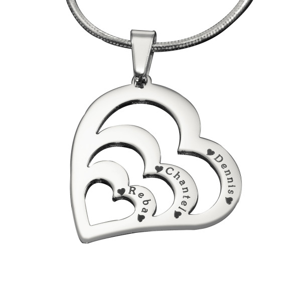 Personalized Hearts of Love Necklace - Sterling Silver - Handmade By AOL Special
