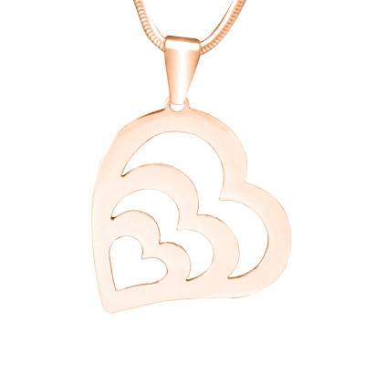 Personalized Hearts of Love Necklace - 18ct Rose Gold Plated - Handmade By AOL Special
