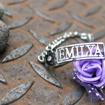 Personalized Name Bracelet/Anklet - Sterling Silver - Handmade By AOL Special