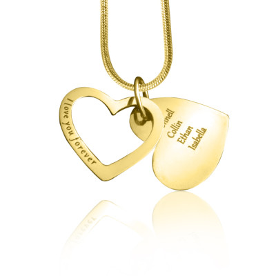 Personalized Love Forever Necklace - 18ct Gold Plated - Handmade By AOL Special