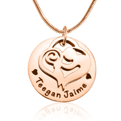 Personalized Mother's Disc Single Necklace - 18ct Rose Gold Plated - Handmade By AOL Special