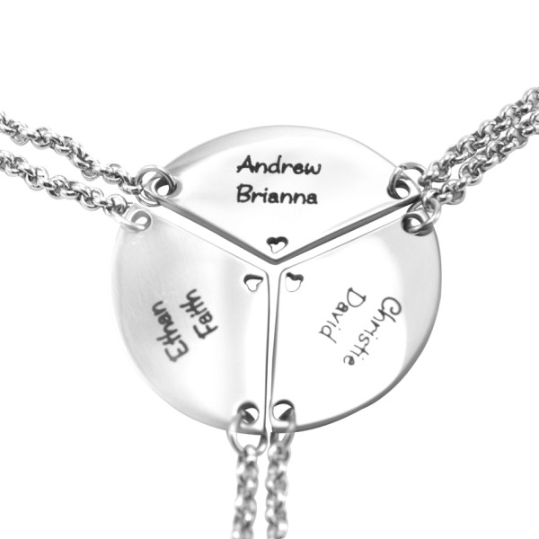 Personalized Meet at the Heart Triple - Three Personalized Necklaces - Handmade By AOL Special