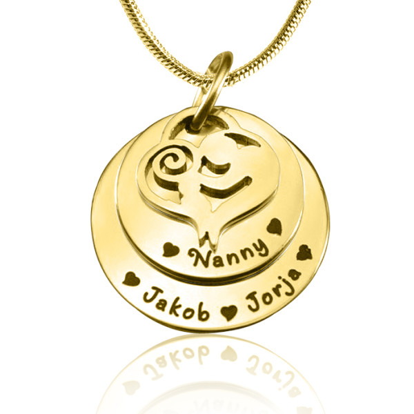 Personalized Mother's Disc Double Necklace - 18ct Gold Plated - Handmade By AOL Special