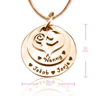 Personalized Mother's Disc Double Necklace - 18ct Rose Gold Plated - Handmade By AOL Special