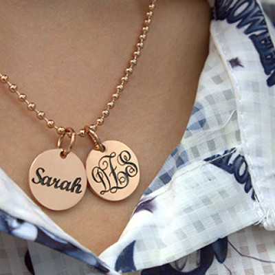 Personalized Monogram Initial Disc Necklace - Handmade By AOL Special