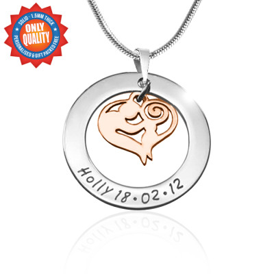 Personalized Mothers Love Necklace - Two Tone - Rose Gold Mother - Handmade By AOL Special