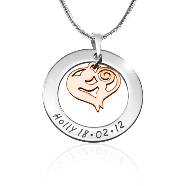 Personalized Mothers Love Necklace - Two Tone - Rose Gold Mother - Handmade By AOL Special