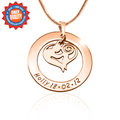 Personalized Mothers Love Necklace - 18ct Rose Gold Plated - Handmade By AOL Special