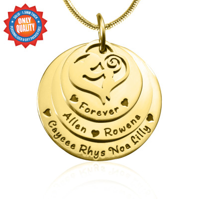 Personalized Mother's Disc Triple Necklace - 18ct Gold Plated - Handmade By AOL Special