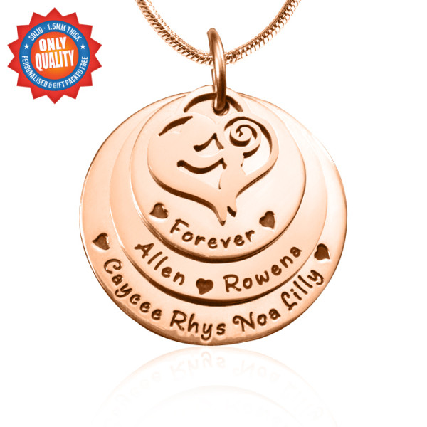 Personalized Mother's Disc Triple Necklace - 18ct Rose Gold Plated - Handmade By AOL Special