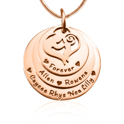 Personalized Mother's Disc Triple Necklace - 18ct Rose Gold Plated - Handmade By AOL Special