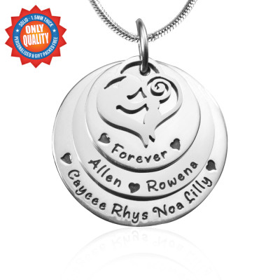 Personalized Mother's Disc Triple Necklace - Sterling Silver - Handmade By AOL Special