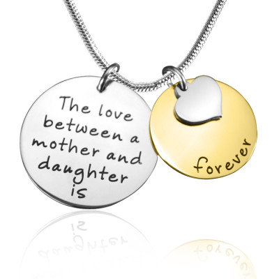 Personalized Mother Forever Necklace - Two Tone - Gold Silver - Handmade By AOL Special