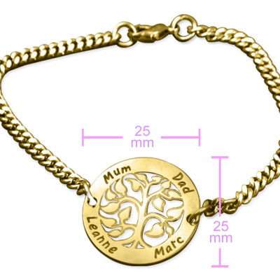 Personalized My Tree Bracelet - 18ct Gold Plated - Handmade By AOL Special