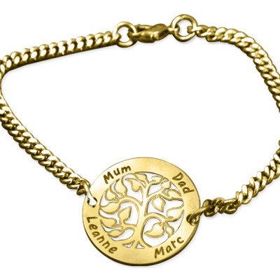 Personalized My Tree Bracelet - 18ct Gold Plated - Handmade By AOL Special