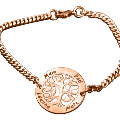 Personalized My Tree Bracelet - 18ct Rose Gold Plated - Handmade By AOL Special