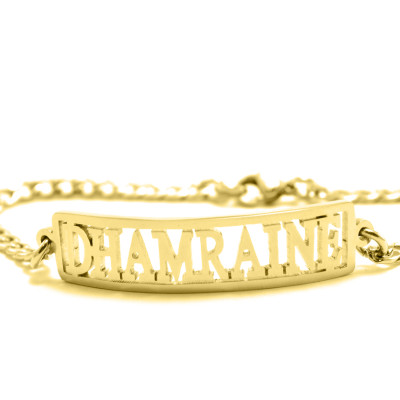 Personalized Name Bracelet/Anklet - 18ct Gold Plated - Handmade By AOL Special