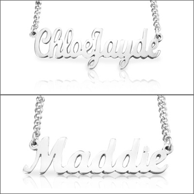 Personalized Name Necklace - Sterling Silver - Handmade By AOL Special
