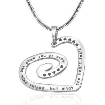 Personalized Swirls of My Heart Necklace - Sterling Silver - Handmade By AOL Special