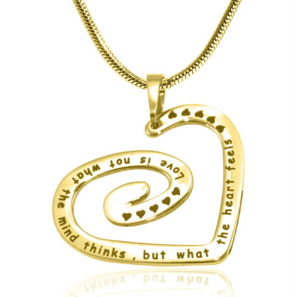 Personalized Swirls of My Heart Necklace - 18ct Gold Plated - Handmade By AOL Special