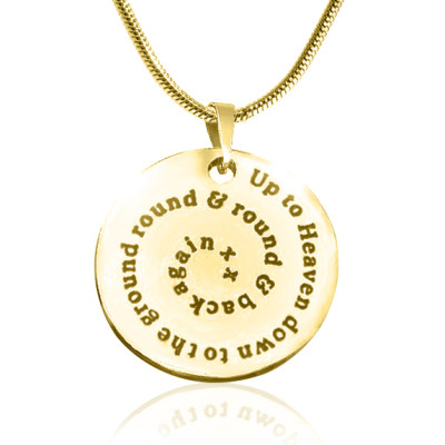 Personalized Swirls of Time Disc Necklace - 18ct Gold Plated - Handmade By AOL Special