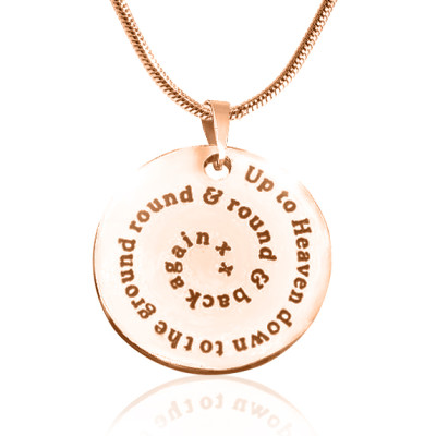 Personalized Swirls of Time Disc Necklace - 18ct Rose Gold Plated - Handmade By AOL Special