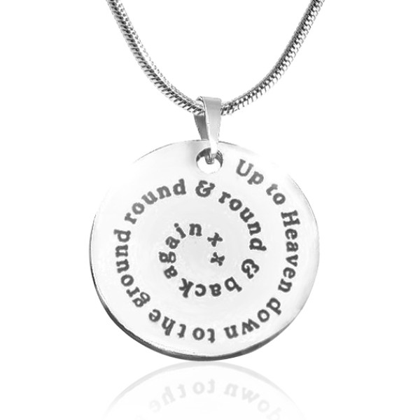 Personalized Swirls of Time Disc Necklace - Sterling Silver - Handmade By AOL Special