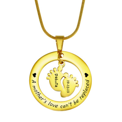 Personalized Cant Be Replaced Necklace - Single Feet 18mm - 18ct Gold Plated - Handmade By AOL Special