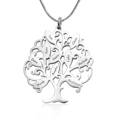 Personalized Tree of My Life Necklace 10 - Sterling Silver - Handmade By AOL Special