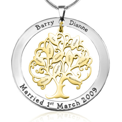 Personalized Tree of My Life Washer 10 - Two Tone - Gold Tree - Handmade By AOL Special