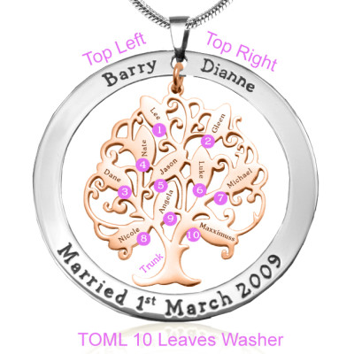 Personalized Tree of My Life Washer 10 - Two Tone - Rose Gold Tree - Handmade By AOL Special
