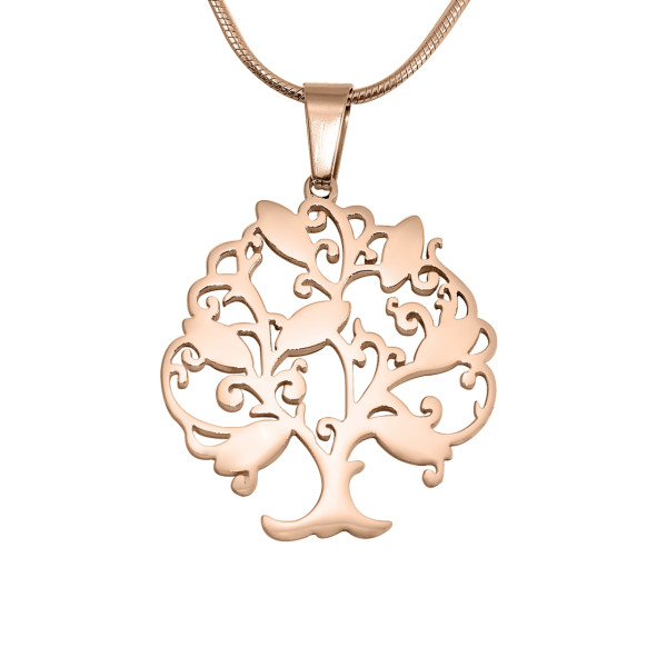 Personalized Tree of My Life Necklace 7 - 18ct Rose Gold Plated - Handmade By AOL Special
