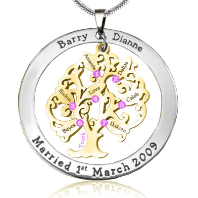 Personalized Tree of My Life Washer 7 - Two Tone - Gold Tree - Handmade By AOL Special