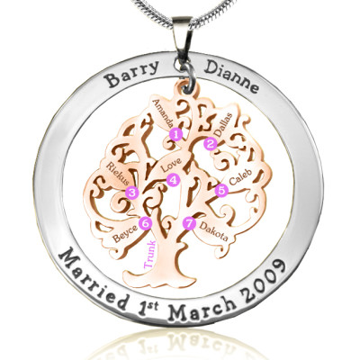 Personalized Tree of My Life Washer 7 - Two Tone - Rose Gold Tree - Handmade By AOL Special