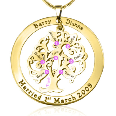 Personalized Tree of My Life Washer 7 - 18ct Gold Plated - Handmade By AOL Special