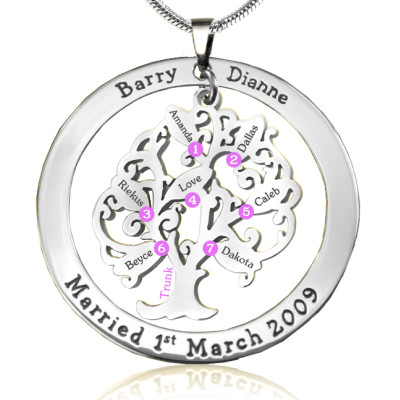 Personalized Tree of My Life Washer 7 - Sterling Silver - Handmade By AOL Special