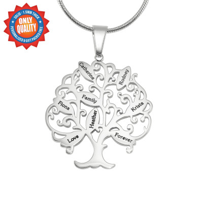 Personalized Tree of My Life Necklace 8 - Sterling Silver - Handmade By AOL Special