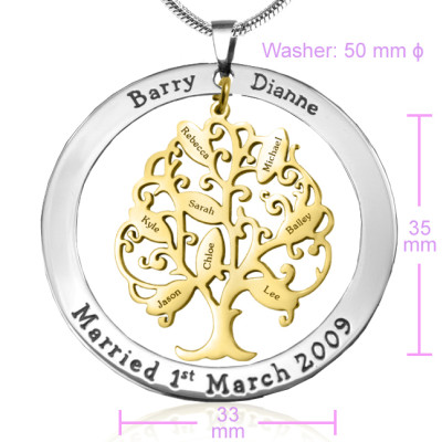 Personalized Tree of My Life Washer 8 - Two Tone - Gold Tree - Handmade By AOL Special
