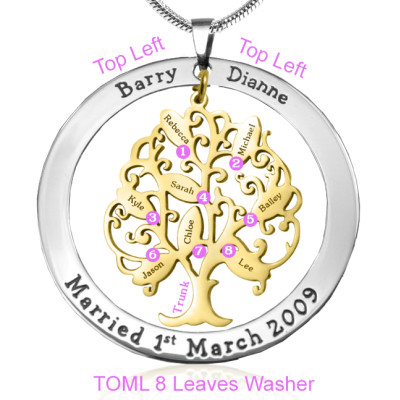 Personalized Tree of My Life Washer 8 - Two Tone - Gold Tree - Handmade By AOL Special