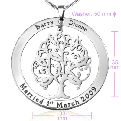 Personalized Tree of My Life Washer 8 - Sterling Silver - Handmade By AOL Special