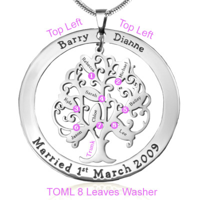 Personalized Tree of My Life Washer 8 - Sterling Silver - Handmade By AOL Special