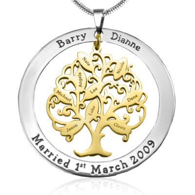 Personalized Tree of My Life Washer 9 - Two Tone - Gold Tree - Handmade By AOL Special