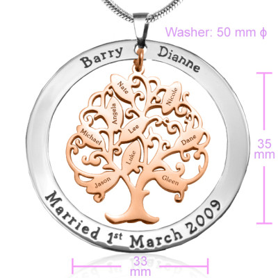 Personalized Tree of My Life Washer 9 - Two Tone - Rose Gold Tree - Handmade By AOL Special