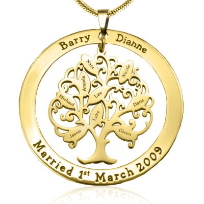 Personalized Tree of My Life Washer 9 - 18ct Gold Plated - Handmade By AOL Special