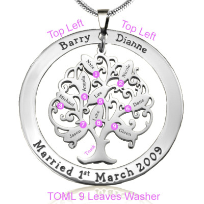 Personalized Tree of My Life Washer 9 - Sterling Silver - Handmade By AOL Special
